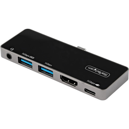 StarTechcom USB C Multiport Adapter USB-C to 4K 60Hz HDMI 100W PD Pass-Through 3xUSB Audio USB-C Mini Dock Portable USB Type-C DKT30ICHPD