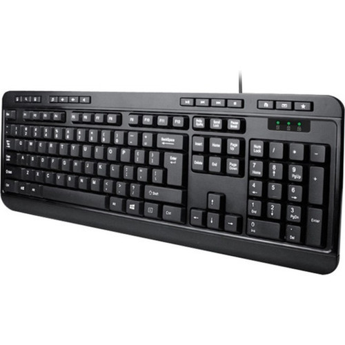 Adesso AKB-132 - Spill-Resistant Multimedia Desktop Keyboard PS2 - Cable Connectivity - PS2 Interface - 104 Key Media Player Up AKB-132PB