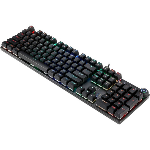 Adesso RGB Programmable Mechanical Gaming Keyboard with Detachable Magnetic Palmrest - Cable Connectivity - USB Interface - RGB LED - (Fleet Network)