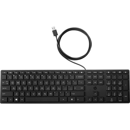 HP Wired Desktop 320K Keyboard - Cable Connectivity - USB Interface - Windows - Plunger Keyswitch (Fleet Network)