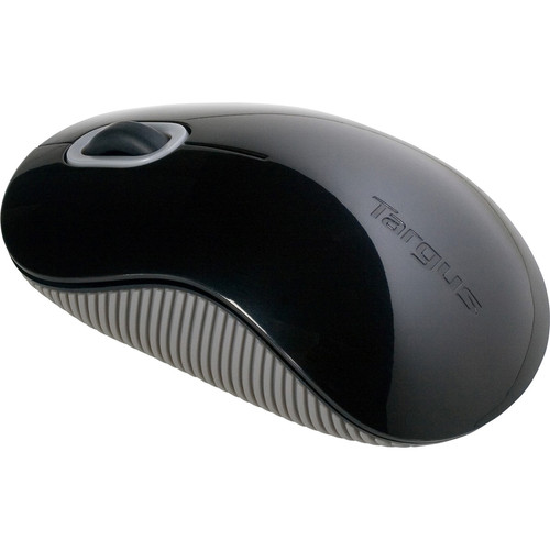 Targus Wireless Optical Mouse - Optical - Wireless - Radio Frequency - Black, Gray - USB - 800 dpi - Scroll Wheel - Symmetrical (Fleet Network)
