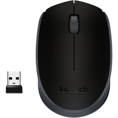 Logitech M170 Mouse - Optical - Wireless - Radio Frequency - Black - USB - Scroll Wheel - 2 Button(s) - Symmetrical (Fleet Network)