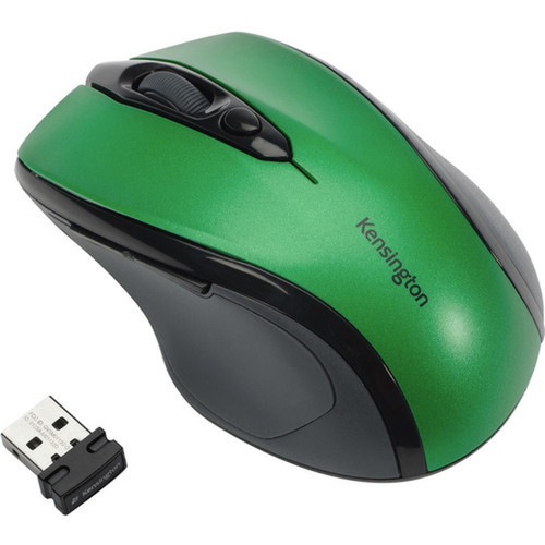 Kensington Pro Fit Wireless Mid-Size Mouse - Optical - Wireless - Radio Frequency - Emerald Green - USB - 1600 dpi - Scroll Wheel - - K72424AMA