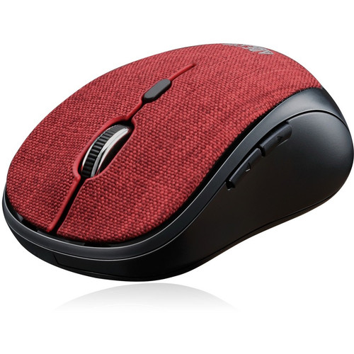 Adesso iMouse S80R - Wireless Fabric Optical Mini Mouse (Red) - Optical - Wireless - Radio Frequency - 2.40 GHz - No - Red - USB - dpi (Fleet Network)