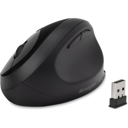 Kensington Pro Fit Ergo Wireless Mouse-Black - Wireless - BluetoothRadio Frequency - 240 GHz - Black - USB - 1600 dpi - 5 Buttons K75404WW