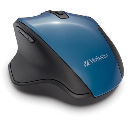 Verbatim Silent Ergonomic Wireless Blue LED Mouse - Dark Teal - Blue LED - Wireless - Radio Frequency - 240 GHz - Dark Teal - 1 Pack 70244