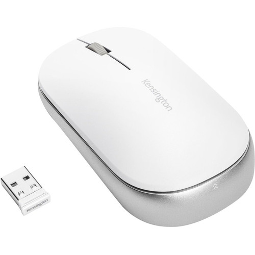 Kensington SureTrack Dual Wireless Mouse - Optical - Wireless - Bluetooth/Radio Frequency - 2.40 GHz - White - 1 Pack - USB 2.0 - 4000 (Fleet Network)