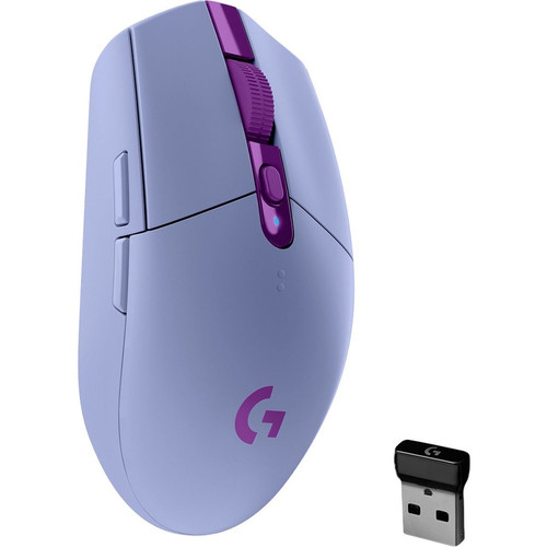 Logitech G305 LIGHTSPEED Wireless Gaming Mouse - Travel Mouse - Optical - Wireless - Radio Frequency - 2.40 GHz - Lilac - 12000 dpi - (Fleet Network)