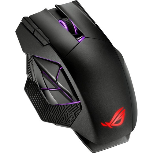 Asus ROG Spatha X Gaming Mouse - Optical - Cable/Wireless - Radio Frequency - 2.40 GHz - Black - 1 Pack - USB - 19000 dpi - Scroll - - (Fleet Network)