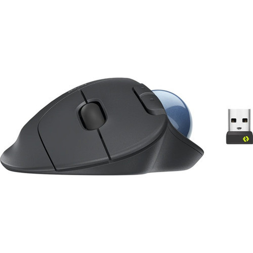 Logitech ERGO M575 Wireless Trackball - Optical - Wireless - Bluetooth - 240 GHz - Graphite - USB - 2000 dpi - Scroll Wheel - 5 910-006197