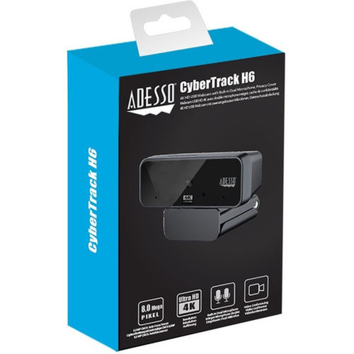 Adesso CyberTrack CyberTrack H6 Webcam - 8 Megapixel - 30 fps - Black - USB 20 - 3840 x 2160 Video - CMOS Sensor - Fixed Focus - - CYBERTRACK H6