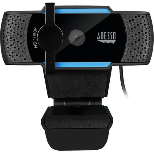 Adesso CyberTrack CyberTrack H5 Webcam - 21 Megapixel - 30 fps - Black Blue - USB 20 - 1920 x 1080 Video - CMOS Sensor - Auto-focus CyberTrack H5