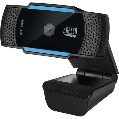 Adesso CyberTrack CyberTrack H5 Webcam - 21 Megapixel - 30 fps - Black Blue - USB 20 - 1920 x 1080 Video - CMOS Sensor - Auto-focus CyberTrack H5
