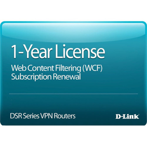 D-Link Web Content Filtering - D-Link DSR-250 Unified Services Router - Subscription License - 1 Year License Validation Period DSR-250-WCF-12-LIC