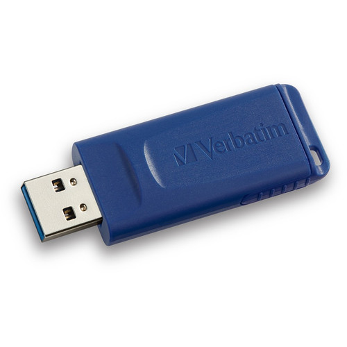 Verbatim 4GB USB Flash Drive - Blue - 4 GB - USB - Blue - 1 Pack - Retractable, Capless (Fleet Network)