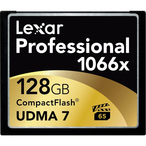 Lexar Professional 128 GB CompactFlash - 160 MB/s Read - 155 MB/s Write - 1066x Memory Speed - Lifetime Warranty (Fleet Network)