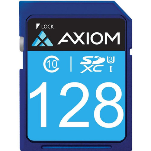 Axiom 128 GB Class 10UHS-I U3 SDXC - 95 MBs Read - 30 MBs Write - 5 Year Warranty SDXC10U3128-AX