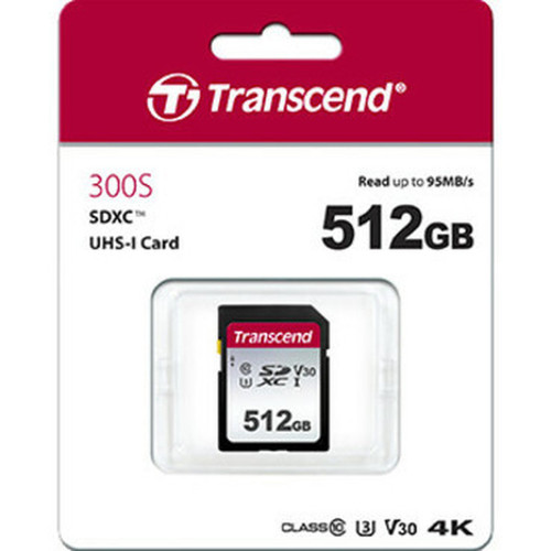 Transcend 512 GB Class 10UHS-I U3 SDXC - 95 MBs Read - 45 MBs Write TS512GSDC300S