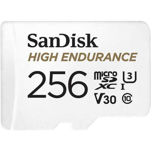 SanDisk High Endurance 256 GB Class 10UHS-I U3 microSDXC - 100 MBs Read - 40 MBs Write - 2 Year Warranty SDSQQNR-256G-GN6IA