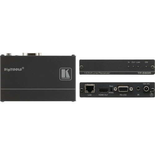 Kramer HDMI, Bidirectional RS-232 & IR over HDBaseT Twisted Pair Receiver - 1 Output Device - 229.66 ft (70000 mm) Range - 1 x Network (Fleet Network)