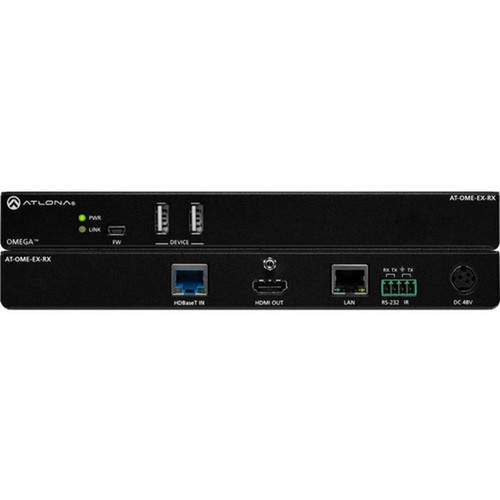 Atlona HDBaseT Receiver for HDMI with USB - 1 Output Device - 32808 ft 100000 mm Range - 2 x Network RJ-45 - 3 x USB - 1 x HDMI - AT-OME-EX-RX