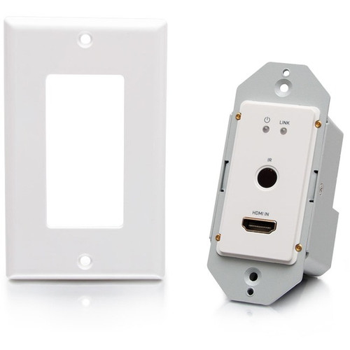 C2G 4K HDMI HDBaseT + RS232 and IR Single Gang Wall Plate Transmitter - 1 Input Device - 230 ft (70104 mm) Range - 1 x Network (RJ-45) (C2G30021) C2G30021 Video Extender Combo physical C2G Fleet Network Canada