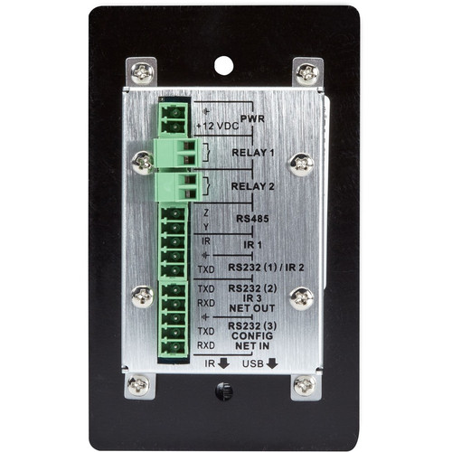Black Box AVS-CTRL8 Wallplate Control Panel - RS-232 - 8-Button - Wired - Sleek Black Metal