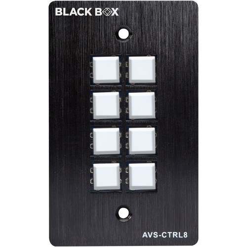 Black Box Wallplate Control Panel - RS-232, 8-Button - Wireless (Fleet Network)