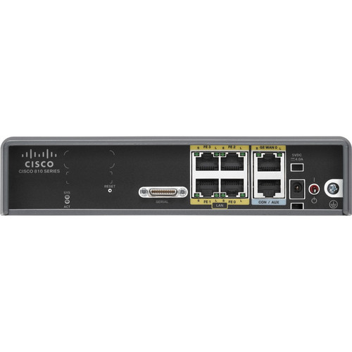 Cisco C819 M2M Hardened Secure Router with Smart Serial - Refurbished - 5 Ports - Management Port - Gigabit Ethernet - Desktop, Wall (C819H-K9-RF) C819H-K9-RF Business Routers & Gateways physical Cisco Fleet Network Canada