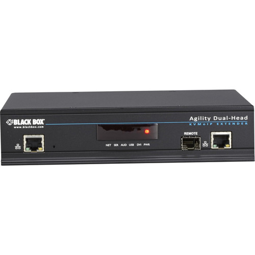 Black Box Agility KVM-Over-IP Matrix, Dual-Head DVI-D, USB 2.0, KVM Receiver - 2 Local User(s) - 330 ft (100584 mm) Range - Full HD - (Fleet Network)