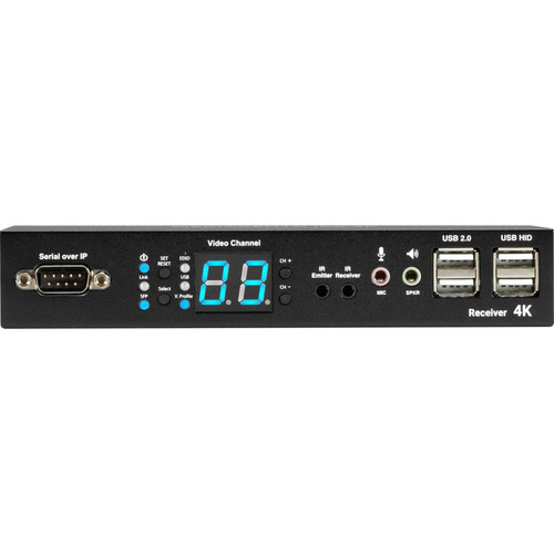 Black Box VX-HDMI-4KIP-RX 4K Receiver - HDMI - USB - Serial - IR - Audio Extender Over IP - 328 ft Range - Desktop Form Factor