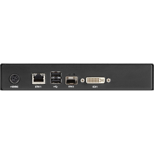 Black Box EMD2000PE-R-P PE KVM-over-IP Extender - DVI-D - USB 2.0 - Audio - PoE - Dual Network Ports - 328 ft Distance