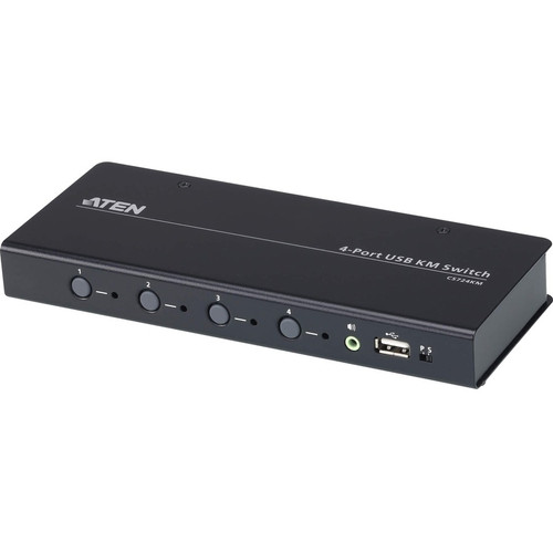 ATEN 4 Port USB Boundless KM Switch For Seamless Multi Computer Control With Eight Ports Rack-mountable Network Local RJ-45 User S X CS724KM
