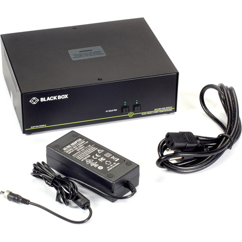 Black Box NIAP 3.0 Secure 2-Port Dual-Head HDMI KVM Switch - 2 Computer(s) - 1 Local User(s) - 3840 x 2160 - 5 x USB - 6 x HDMI - - (Fleet Network)