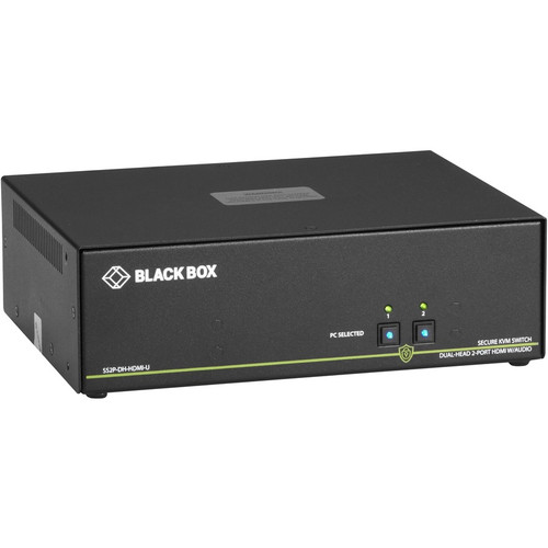Black Box NIAP 3.0 Secure 2-Port Dual-Head HDMI KVM Switch - 2 Computer(s) - 1 Local User(s) - 3840 x 2160 - 5 x USB - 6 x HDMI - - (Fleet Network)