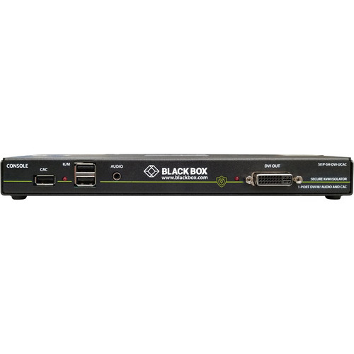 Black Box Secure NIAP 3.0 Single-Head DVI-I USB KVM Defender with CAC - 1 Computer(s) - 1 Local User(s) - 3840 x 2160 - 5 x USB - 2 x (Fleet Network)