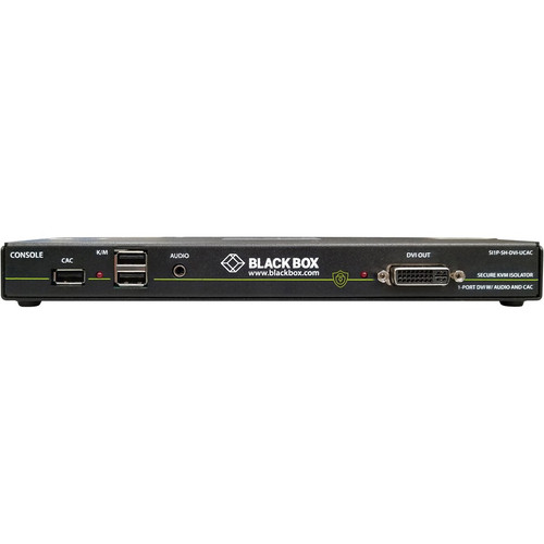 Black Box Secure NIAP 3.0 Single-Head DVI-I USB KVM Defender with CAC - 1 Computer(s) - 1 Local User(s) - 3840 x 2160 - 5 x USB - 2 x (Fleet Network)