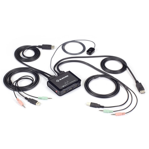 Black Box 2-Port 4K60 DisplayPort Cable KVM Switch - 2 Computer(s) - 1 Local User(s) - 3840 x 2160 - 2 x USB - Desktop - 1 x (KV62-CBL) KV62-CBL KVM Switchboxes physical Black Box Fleet Network Canada