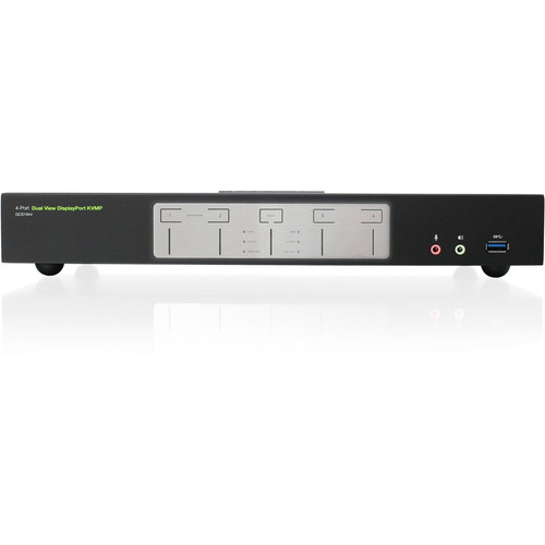 IOGEAR 4-Port 4K Dual View DisplayPort KVMP with USB 3.0 Hub and Audio (TAA) - 4 Computer(s) - 1 Local User(s) - 4096 x 2160 - 8 x USB (Fleet Network)