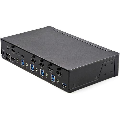 StarTech.com 4 Port HDMI KVM Switch 4K 60Hz UHD HDR, HDMI 2.0 Single Monitor, 2 Port USB 3.0 Hub, 4x USB HID, Audio, Hotkey Switching, (Fleet Network)