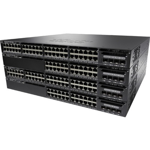 Cisco Catalyst 3650-48FS Layer 3 Switch - 48 Ports - Manageable - 10/100/1000Base-T - Refurbished - 4 Layer Supported - 4 SFP Slots - (Fleet Network)