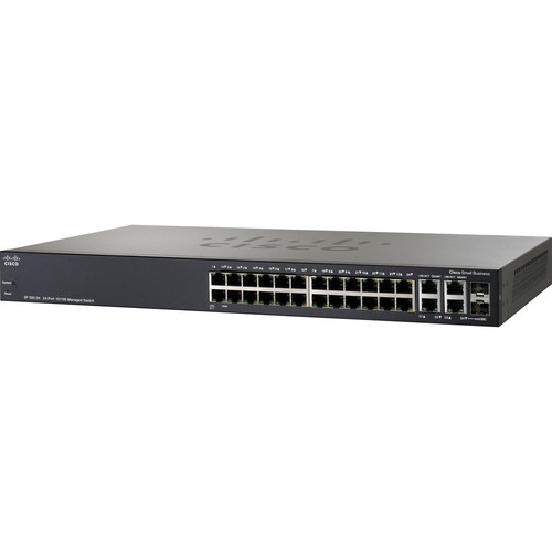 Cisco SF300-24 Layer 3 Switch - 28 Ports - Manageable - Gigabit Ethernet, Fast Ethernet - 10/100/1000Base-T, 10/100Base-TX - - 3 Layer (Fleet Network)