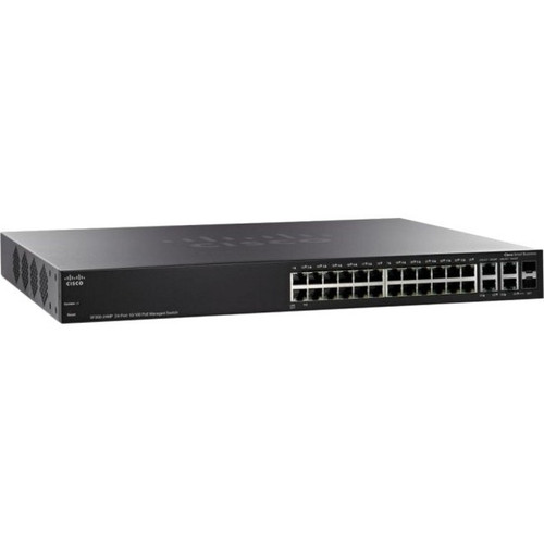 Cisco SF300-24MP Layer 3 Switch - 24 Ports - Manageable - Fast Ethernet, Gigabit Ethernet - 10/100Base-TX, 10/100/1000Base-T, - - 3 - (Fleet Network)