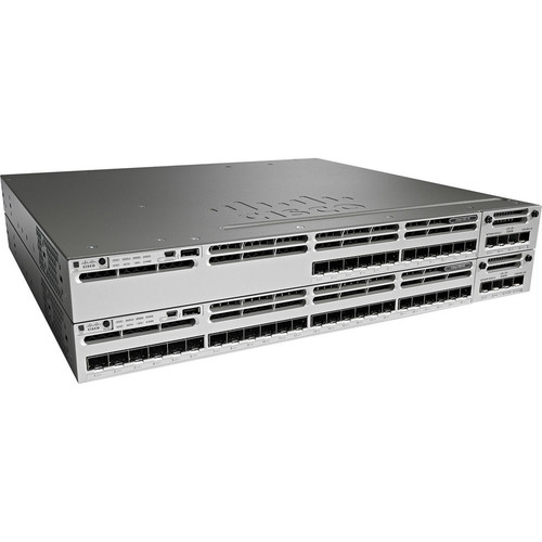 Cisco Catalyst WS-C3850-24S-E Layer 3 Switch - Manageable - 1000Base-X - Refurbished - 3 Layer Supported - Modular - 24 SFP Slots - 1U (Fleet Network)