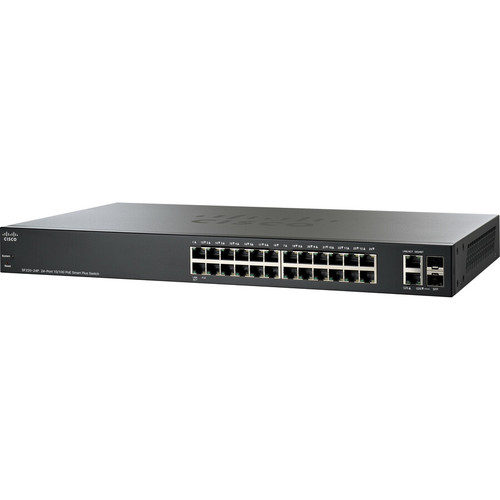 Cisco SF220 24 Port 10 100 PoE Smart Plus Manageable Switch Ports Refurbished SF220-24P-K9-NA-RF