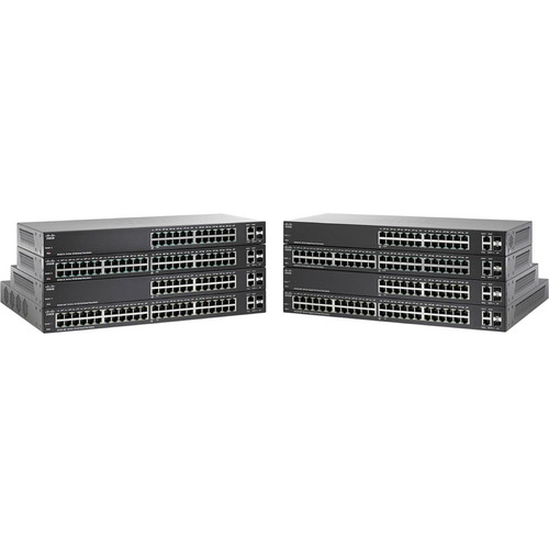 Cisco SF220-24 24-Port 10/100 Smart Plus Switch - 24 Ports - Manageable - 10/100Base-TX, 10/100/1000Base-T, 1000Base-X - Refurbished - (Fleet Network)