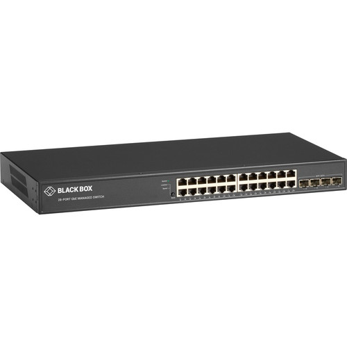 Black Box Ethernet Managed Switch - (24) RJ-45, (4) SFP+ 1-/10-GbE - 24 Ports - Manageable - TAA Compliant - 2 Layer Supported - - - - (Fleet Network)