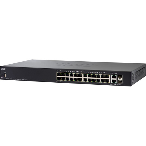 Cisco SG250-26HP 26-Port Gigabit PoE Smart Switch - 26 Ports - Manageable - Gigabit Ethernet - 1000Base-T, 1000Base-X - Refurbished - (Fleet Network)
