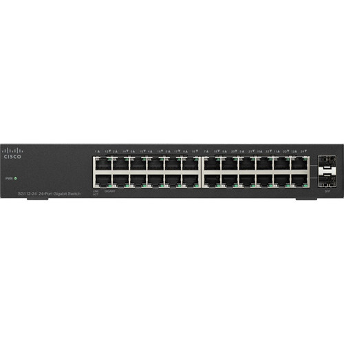 Cisco SG112-24 COMPACT 24-port Gig Switch-2 Mini-GBIC Ports - 26 Ports - Gigabit Ethernet - 10/100/1000Base-T, 1000Base-X - - 2 Layer (Fleet Network)