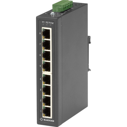 Black Box Industrial 10/100-Mbps Ethernet Switch - Unmanaged, Extreme Temperature, 8-Port - 8 Ports - 2 Layer Supported - Twisted Pair (Fleet Network)